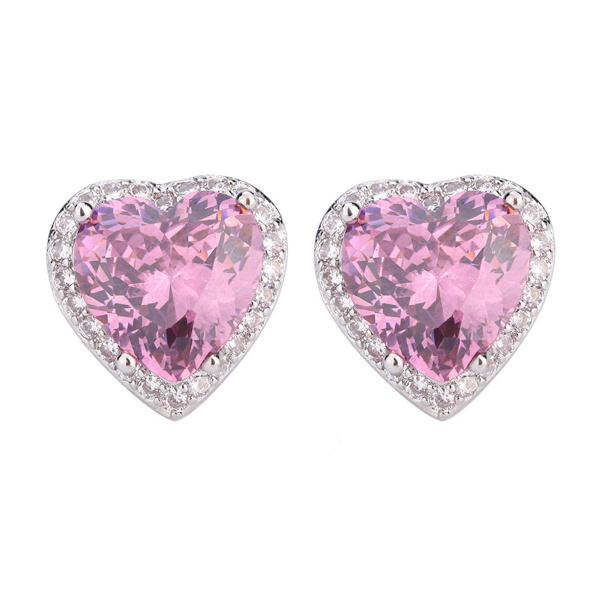 Urqanyu gold-plated copper simulated bird's nest cut dried rose heart-shaped cubic zirconia earrings