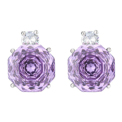 Urqanyu Copper-base gold-plated imitation rose-cut dried rose simple style cubic zirconia earrings