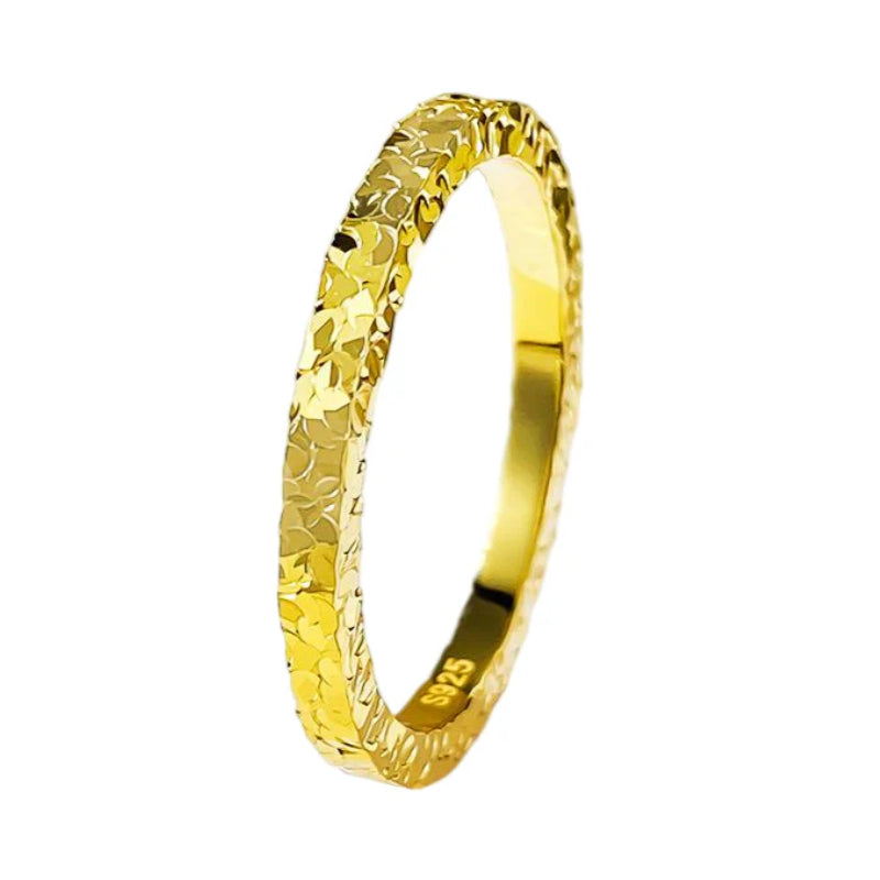 Urqanyu S925 sterling silver crushed ice ring niche design couple model