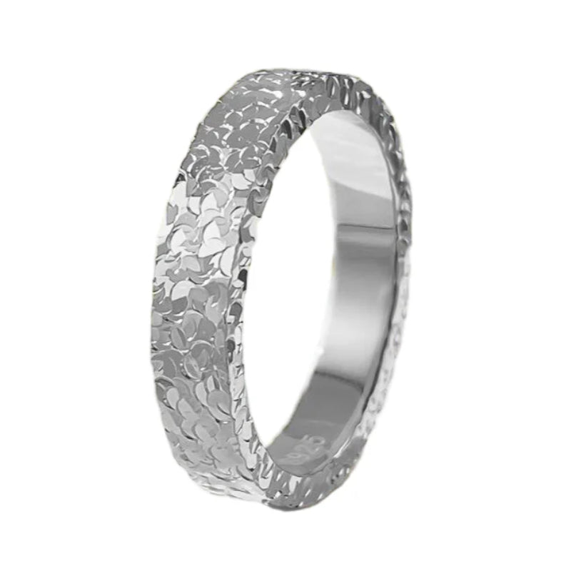 Urqanyu S925 sterling silver crushed ice ring niche design couple model