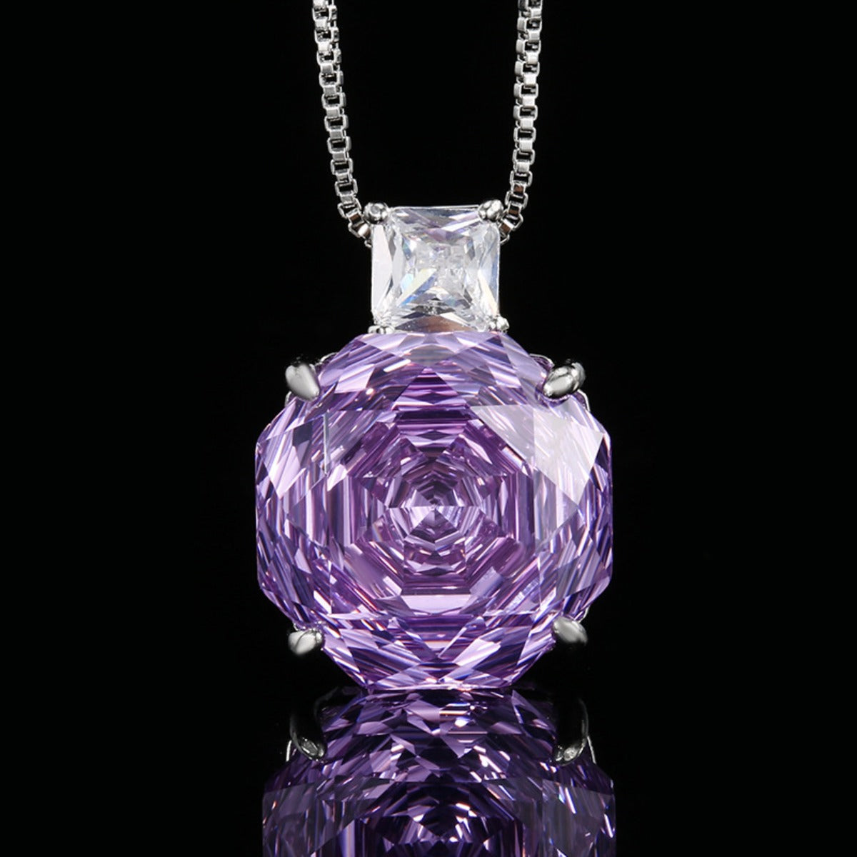 Urqanyu Copper-base gold-plated imitation rose-cut dried rose simple style cubic zirconia pendant necklace