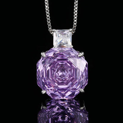 Urqanyu Copper-base gold-plated imitation rose-cut dried rose simple style cubic zirconia pendant necklace