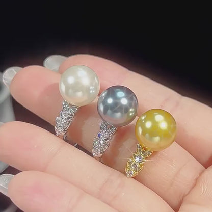Urqanyu copper-based gold-plated simulated pearl simple style fashion cubic zirconia ring