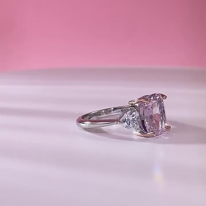 ビデオをロード: Urqanyu S925 silver inlaid pink diamond fashion OL cubic zirconia ring 8*10